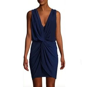 Misa Los Angeles Navy Blue Mini Dress Medium Stretch Knit Sleeveless Cocktail